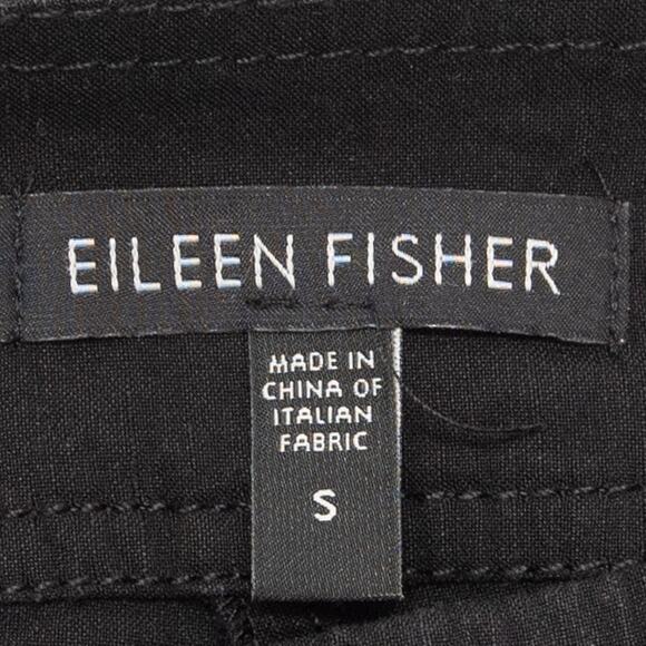 Eileen Fisher Black Linen Blend Wide Leg Crop Cuffed Pants Size Small - Picture 5 of 10